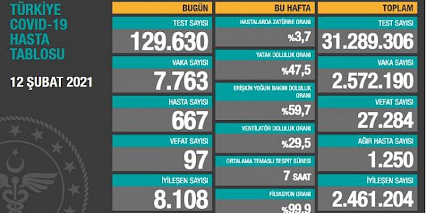 Dünyada ve Türkiye’de Koronavirüs’te son durum (28 Şubat 2021)