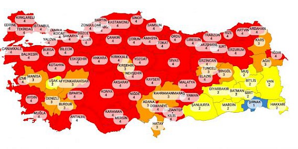 Yeni risk haritası yayımlandı! İşte illerdeki son durum…