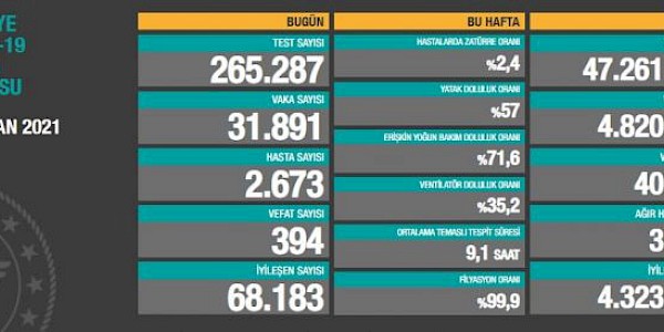 Dünyada ve Türkiye’de Koronavirüs’te son durum (30 Nisan 2021)