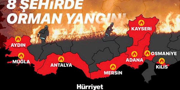 17 İl’de 20 Orman Yangını hala sürüyor...