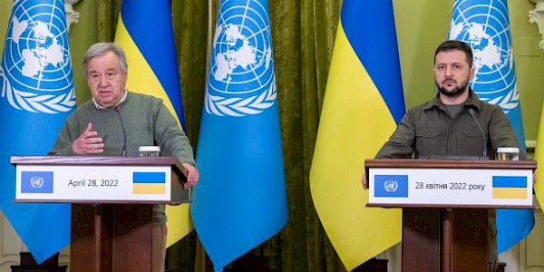 BM Genel Sekreteri Guterres Ukrayna Kiev'de, Zelenski ile buluştu.