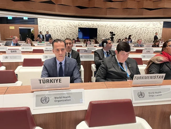 76. Dünya Sağlık Asamblesinde, Türkiye'nin BM Daimî Temsilcisi Güven Begeç konuştu.