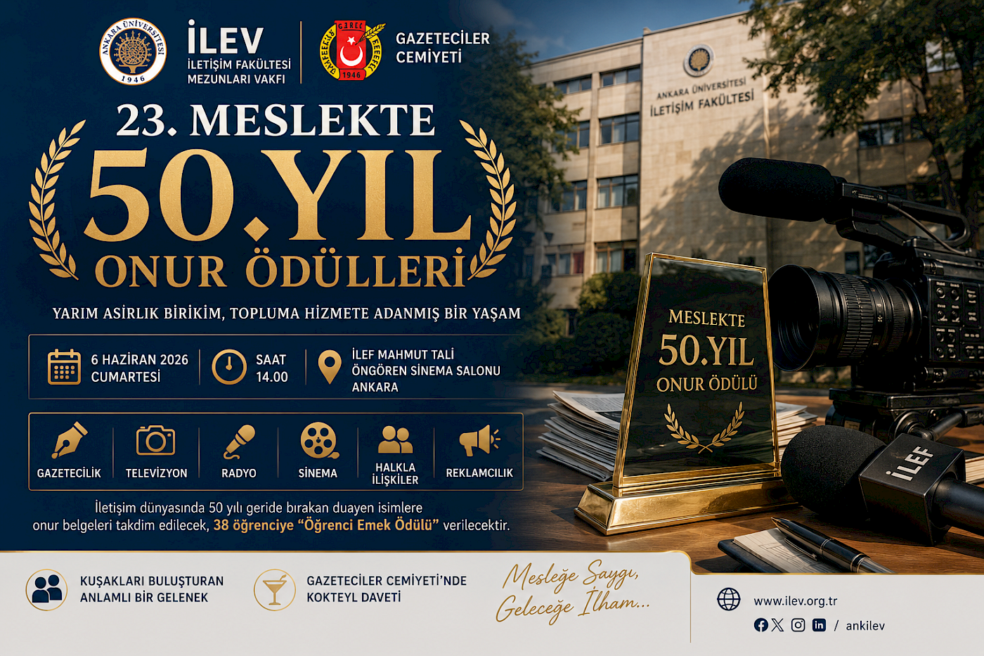 İLEV ve İLEF’ten Köklü Gelenek: Meslekte 50 Yıl Onur Ödülleri 23. Kez Sahiplerini Buluyor