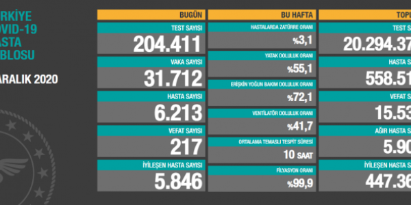 Dünyada ve Türkiye’de Koronavirüs Salgınında Son Durum (01-10 Aralık 2020)